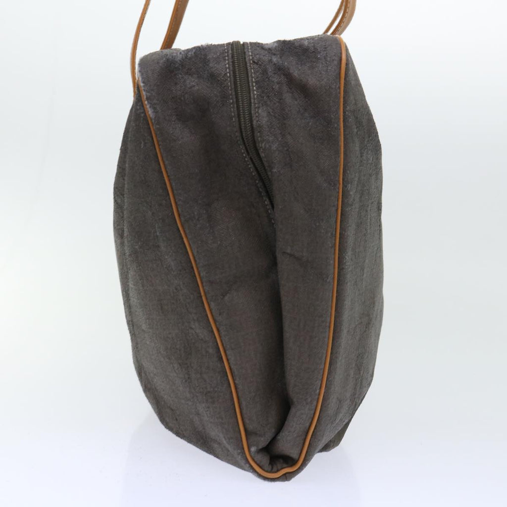FENDI Pecan Canvas Clutch Shoulder Bag Coated Nylon 4Set Gray Brown bs7508