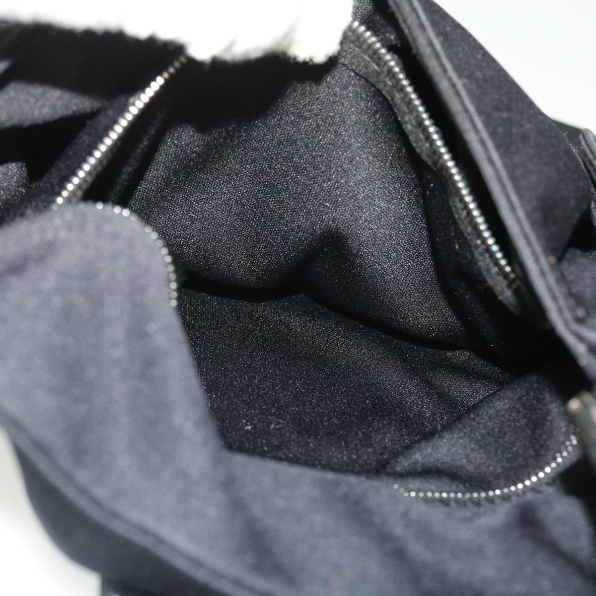 FENDI Mamma Baguette Shoulder Bag Nylon Black bs7517