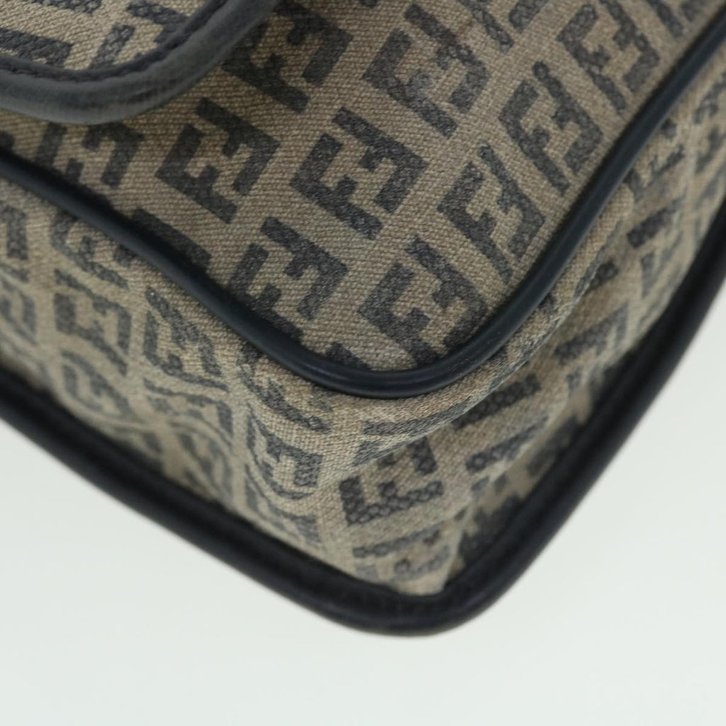 FENDI Zucchino Canvas Shoulder Bag Navy bs7520