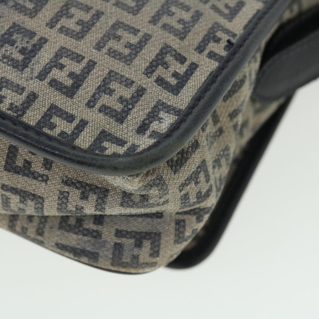 FENDI Zucchino Canvas Shoulder Bag Navy bs7520