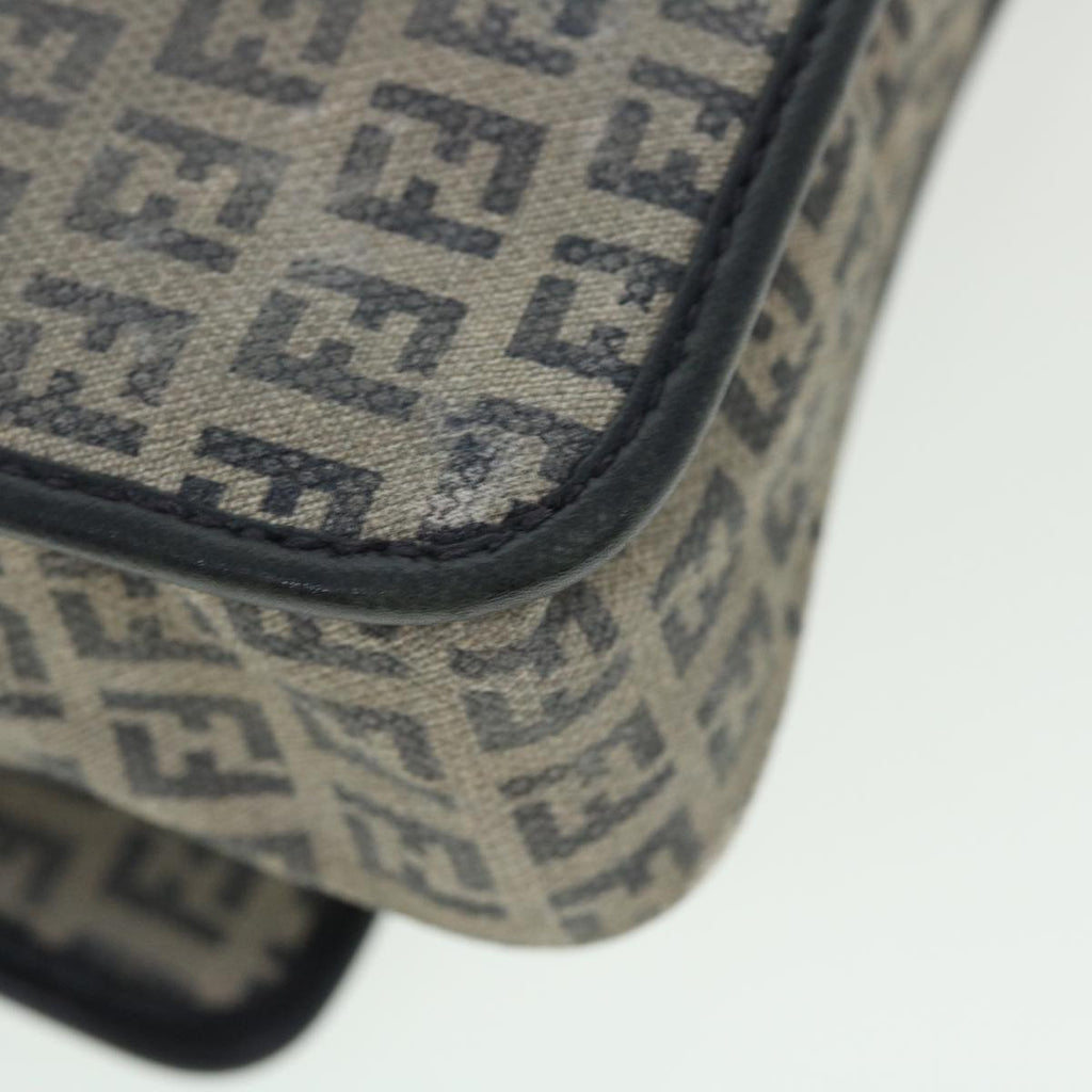 FENDI Zucchino Canvas Shoulder Bag Navy bs7520