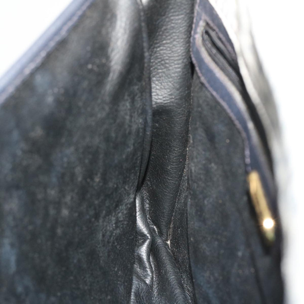 FENDI Zucchino Canvas Shoulder Bag Navy bs7520