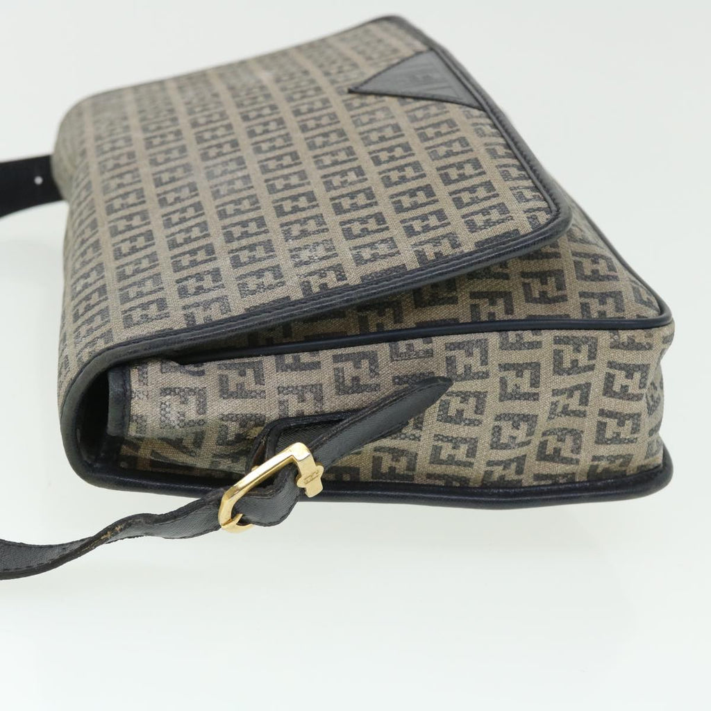 FENDI Zucchino Canvas Shoulder Bag Navy bs7520
