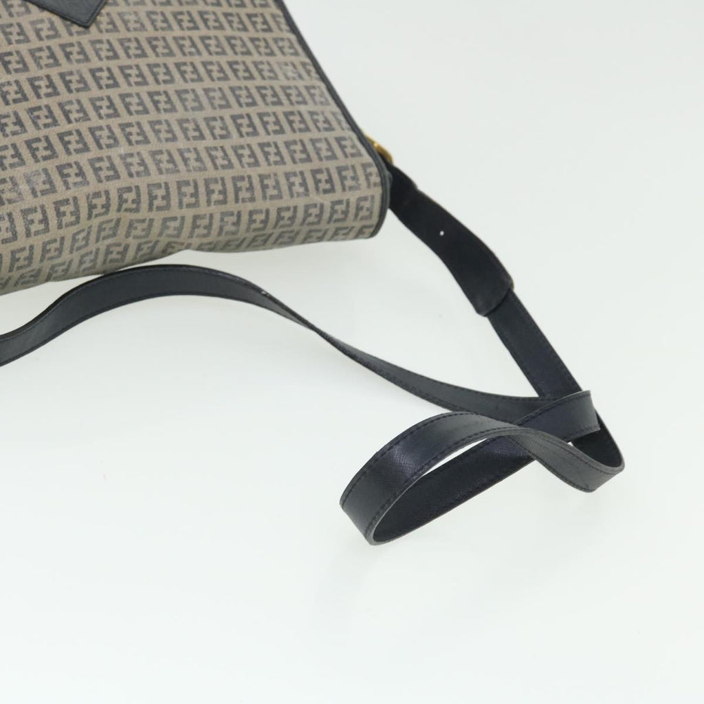 FENDI Zucchino Canvas Shoulder Bag Navy bs7520