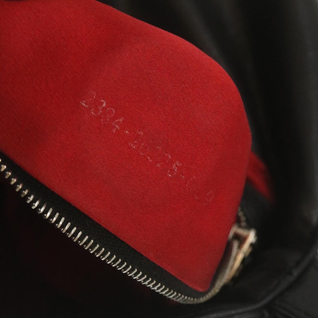 FENDI Mamma Baguette Shoulder Bag Leather Black bs753