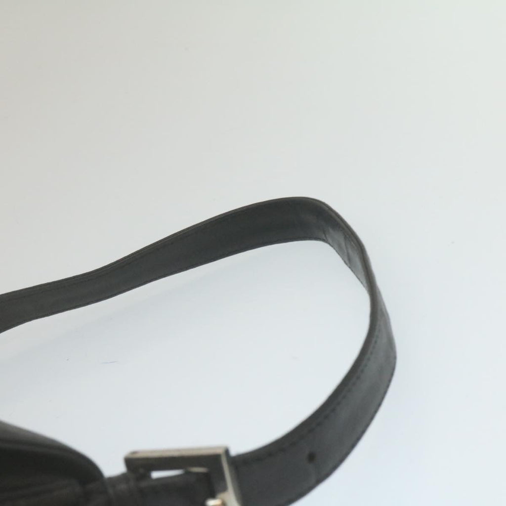 FENDI Mamma Baguette Shoulder Bag Leather Black bs753