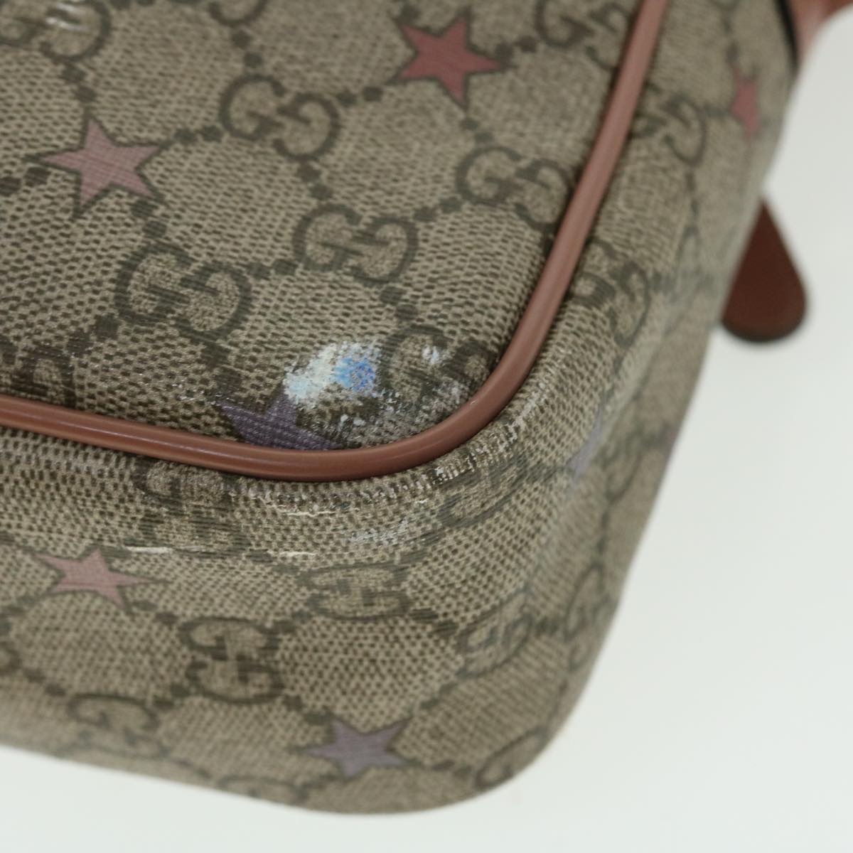 GUCCI GG Canvas Shoulder Bag PVC Leather Beige 233268 bs7541