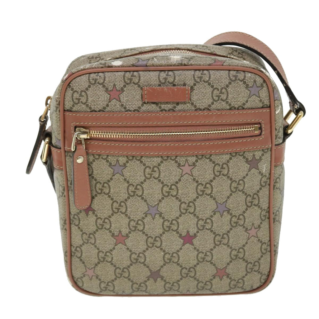 GUCCI GG Canvas Shoulder Bag PVC Leather Beige 233268 bs7541