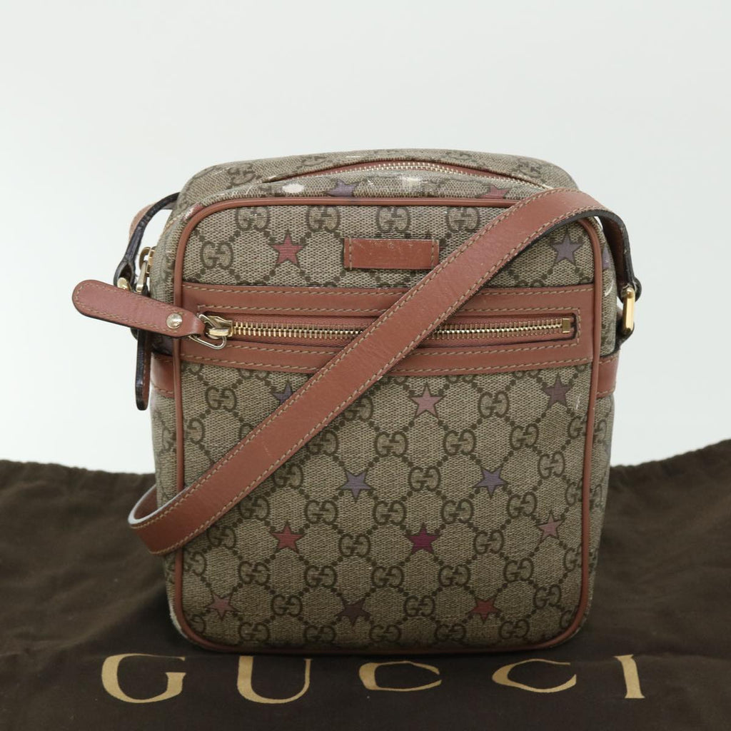 GUCCI GG Canvas Shoulder Bag PVC Leather Beige 233268 bs7541