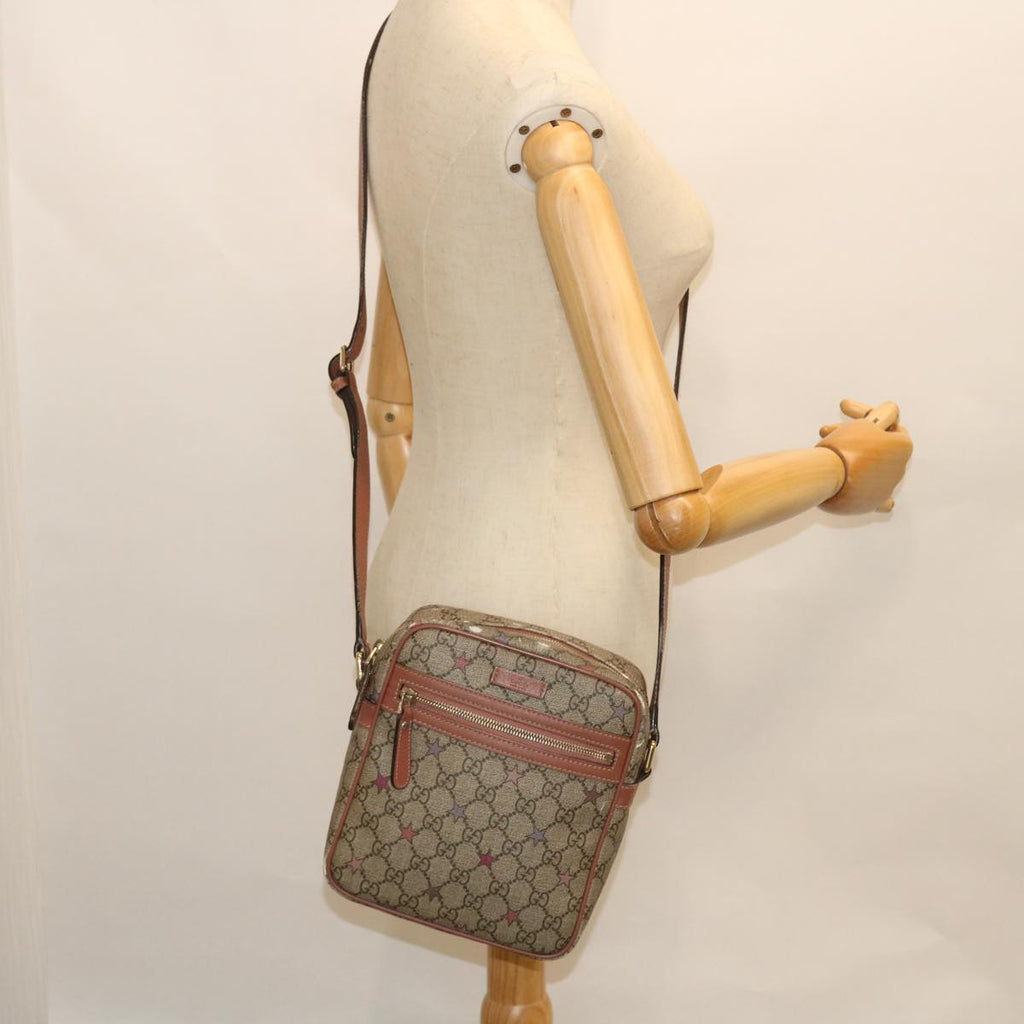 GUCCI GG Canvas Shoulder Bag PVC Leather Beige 233268 bs7541