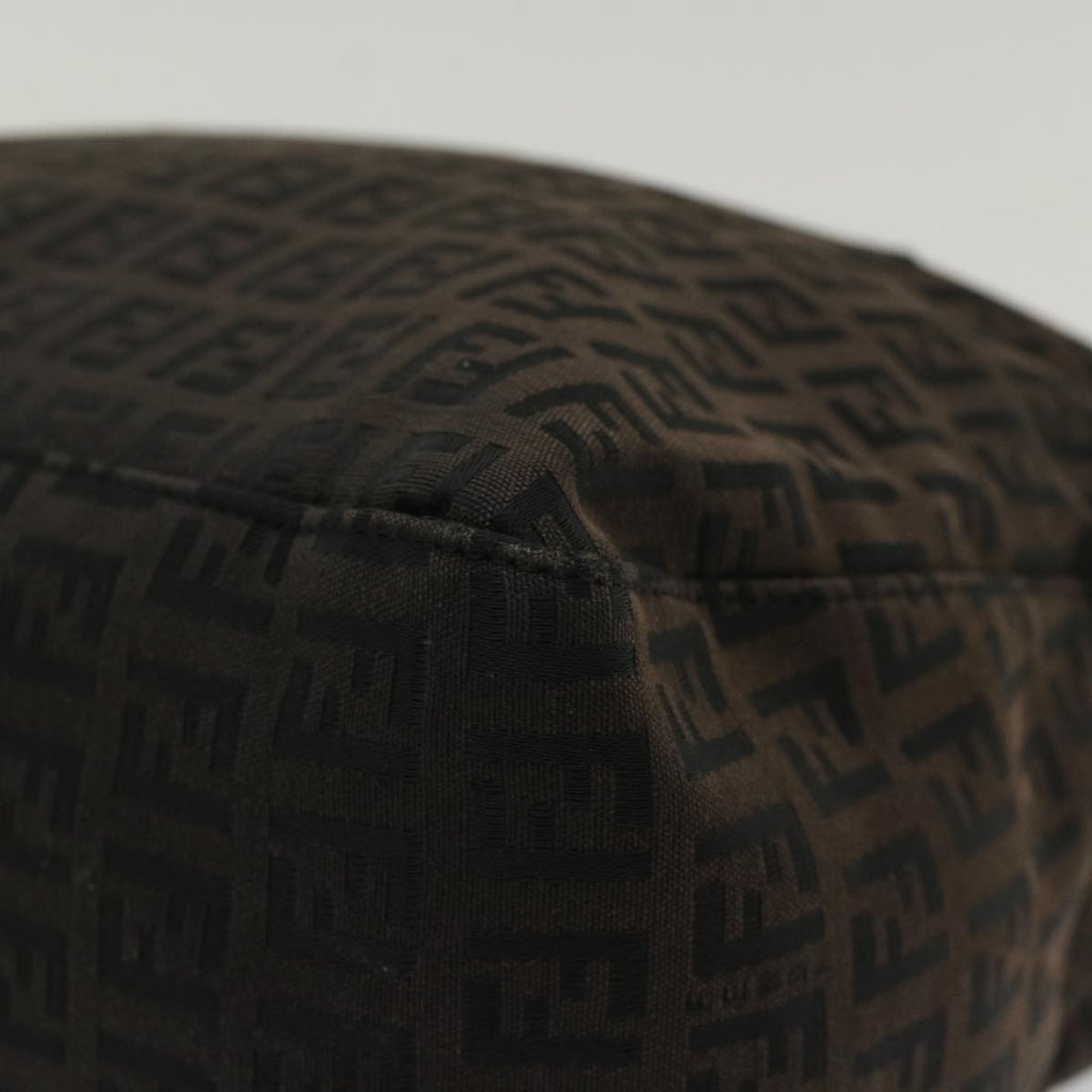 FENDI Zucchino Canvas Hand Bag Dark Brown bs7565
