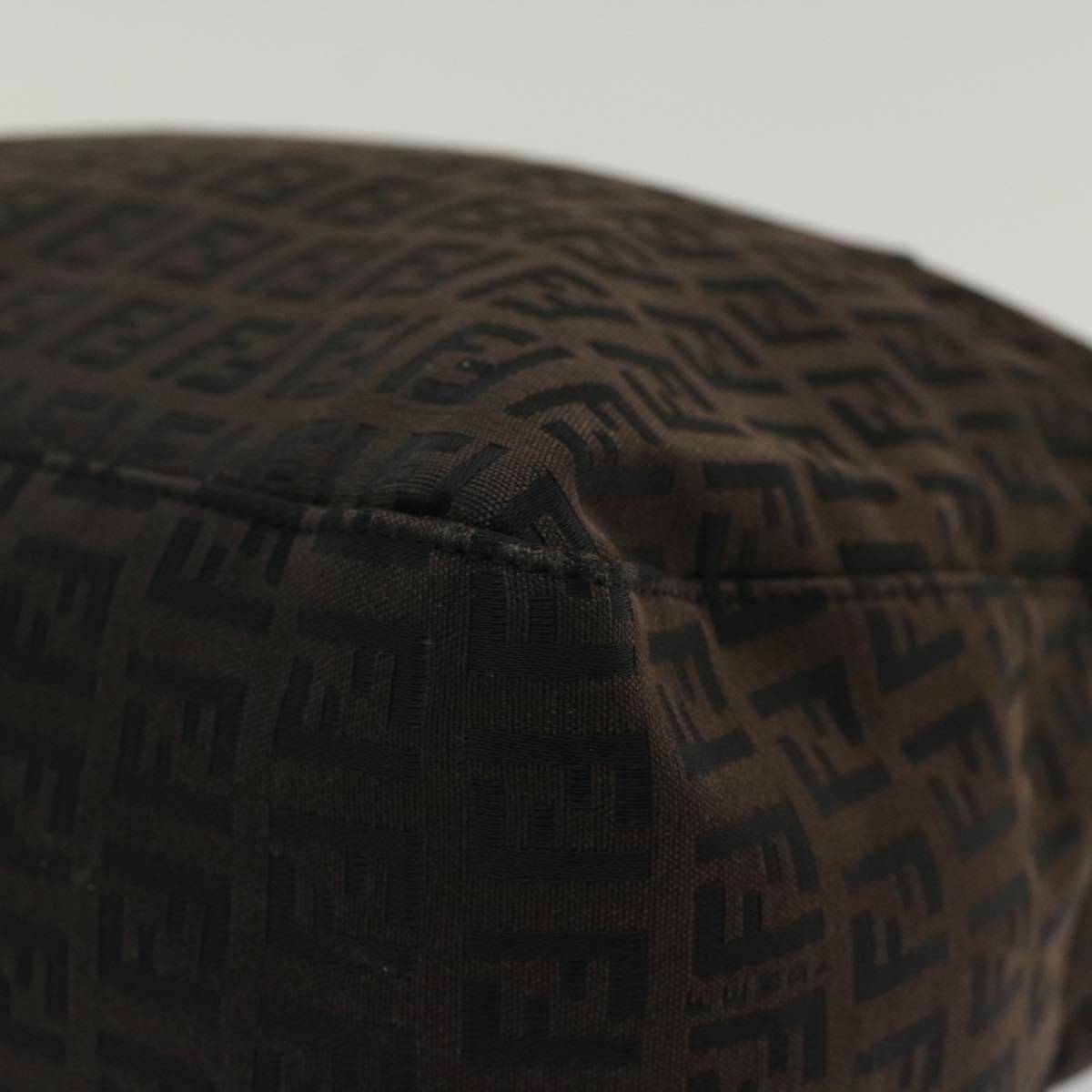 FENDI Zucchino Canvas Hand Bag Dark Brown bs7565
