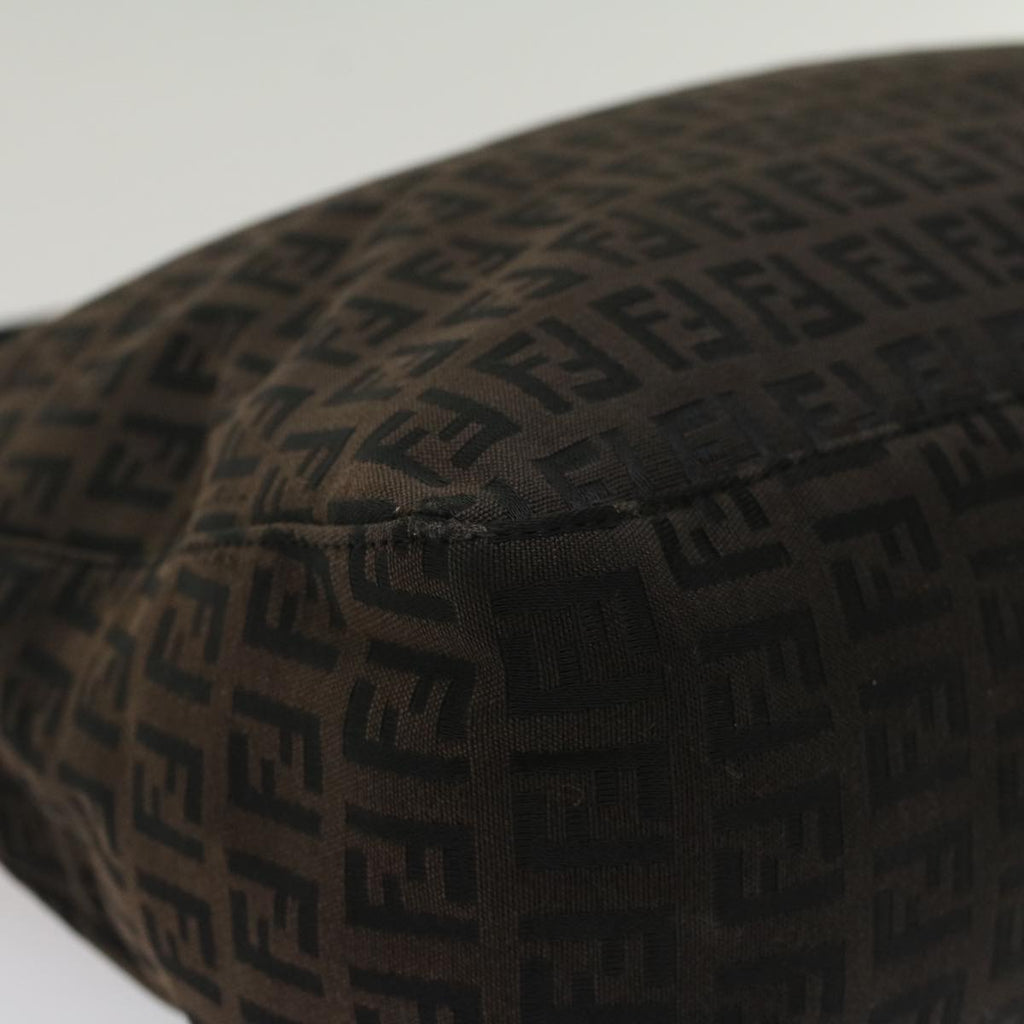 FENDI Zucchino Canvas Hand Bag Dark Brown bs7565