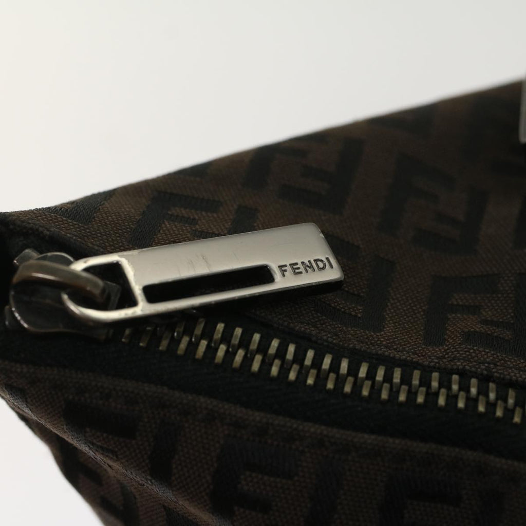 FENDI Zucchino Canvas Hand Bag Dark Brown bs7565