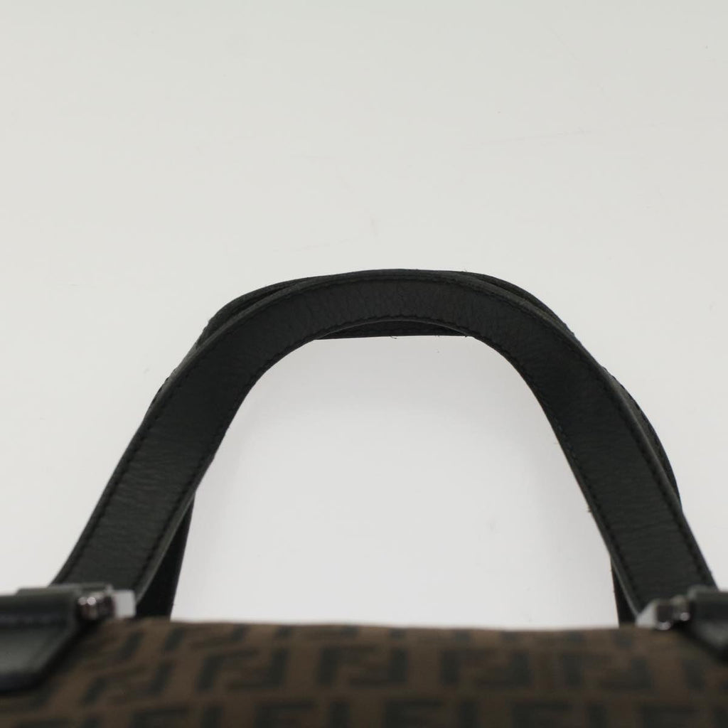 FENDI Zucchino Canvas Hand Bag Dark Brown bs7565