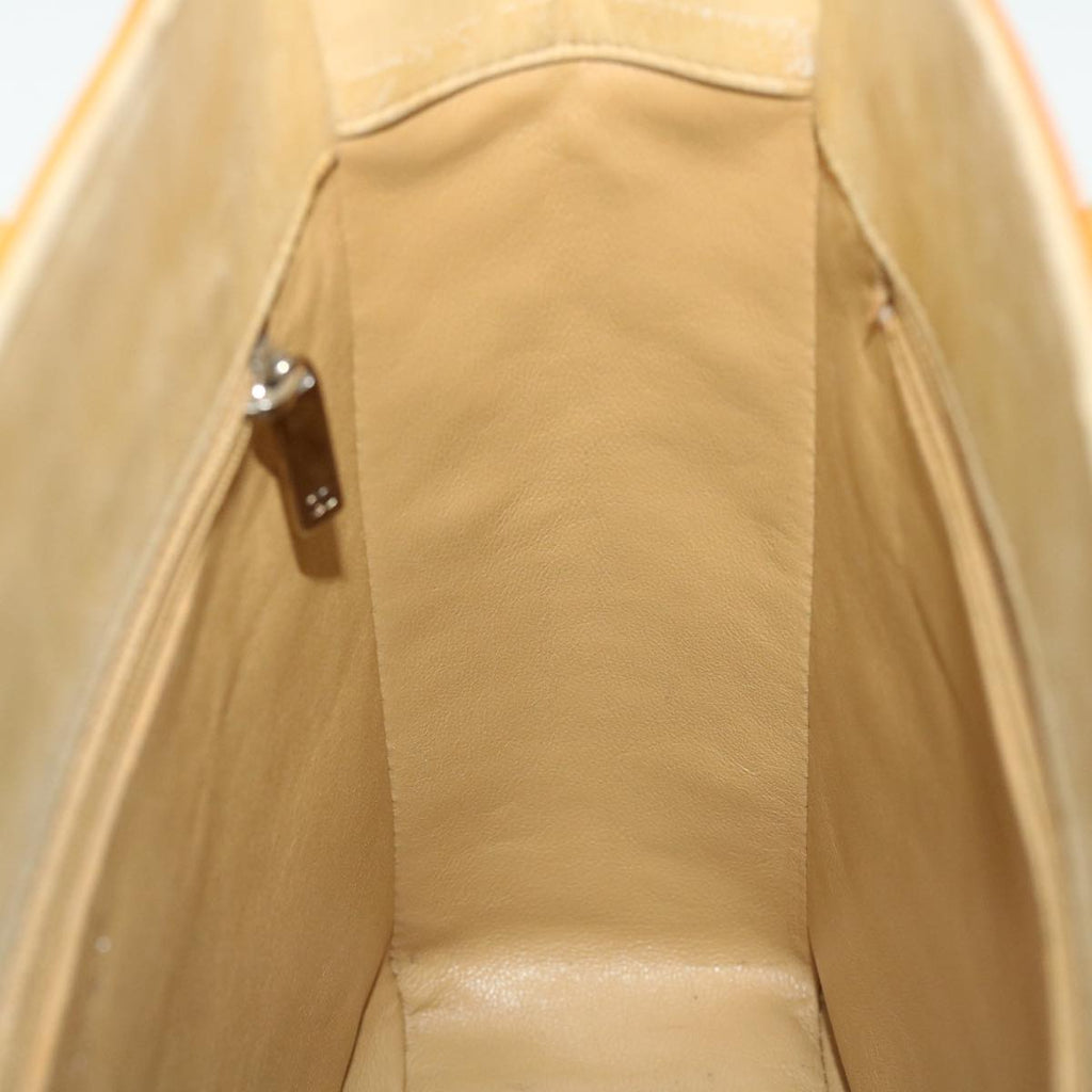 CHANEL Hand Bag Patent leather Yellow CC bs7609