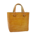CHANEL Hand Bag Patent leather Yellow CC bs7609