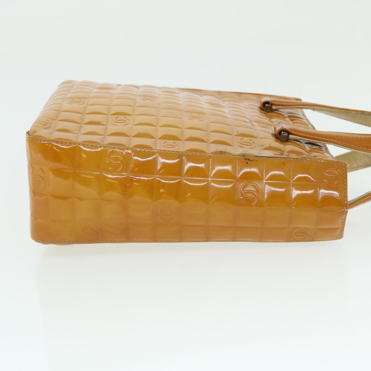 CHANEL Hand Bag Patent leather Yellow CC bs7609