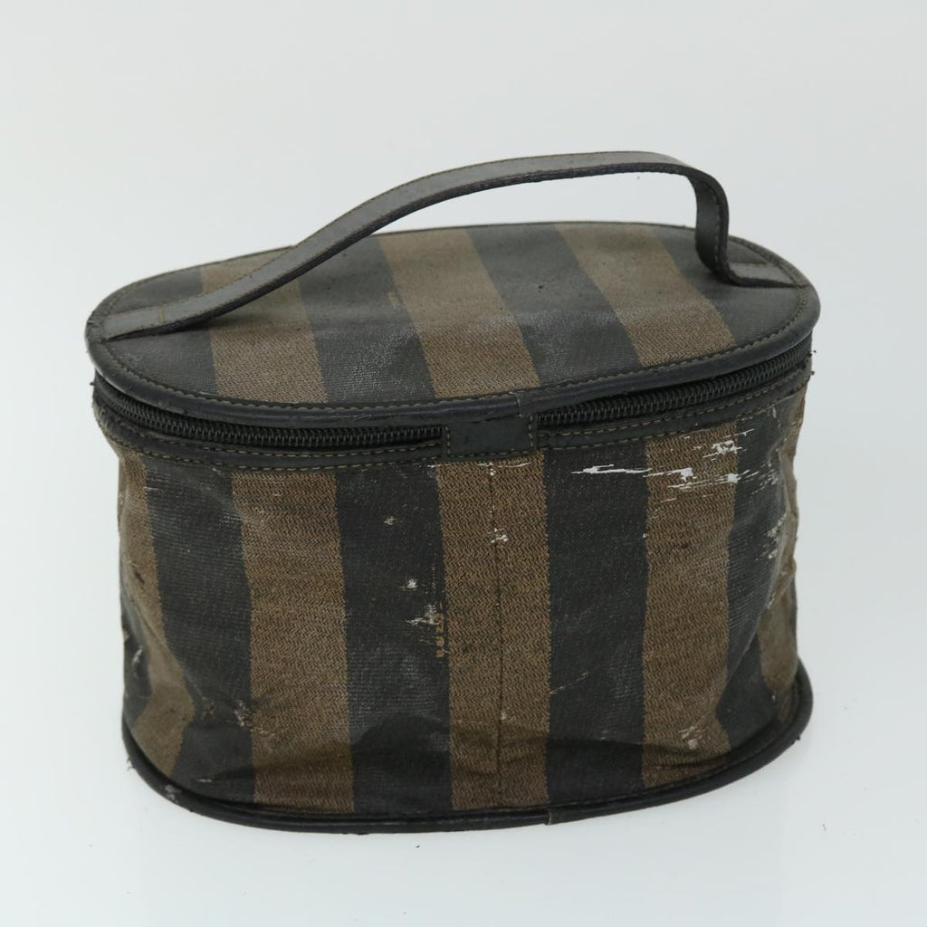 FENDI Pecan Canvas Pouch Shoulder Bag Leather 3Set Brown Black bs7664