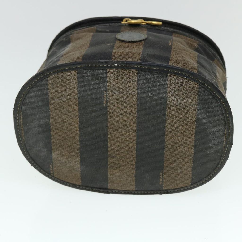 FENDI Pecan Canvas Pouch Shoulder Bag Leather 3Set Brown Black bs7664