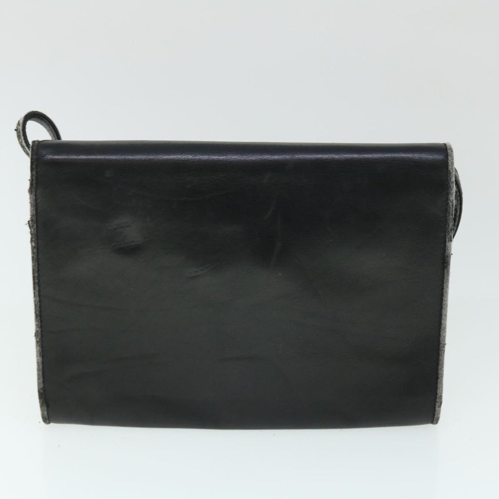 FENDI Pecan Canvas Pouch Shoulder Bag Leather 3Set Brown Black bs7664
