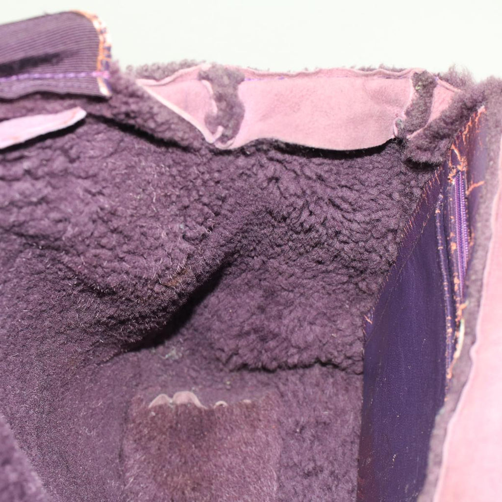 CHANEL Hand Bag Mouton Purple CC bs7682
