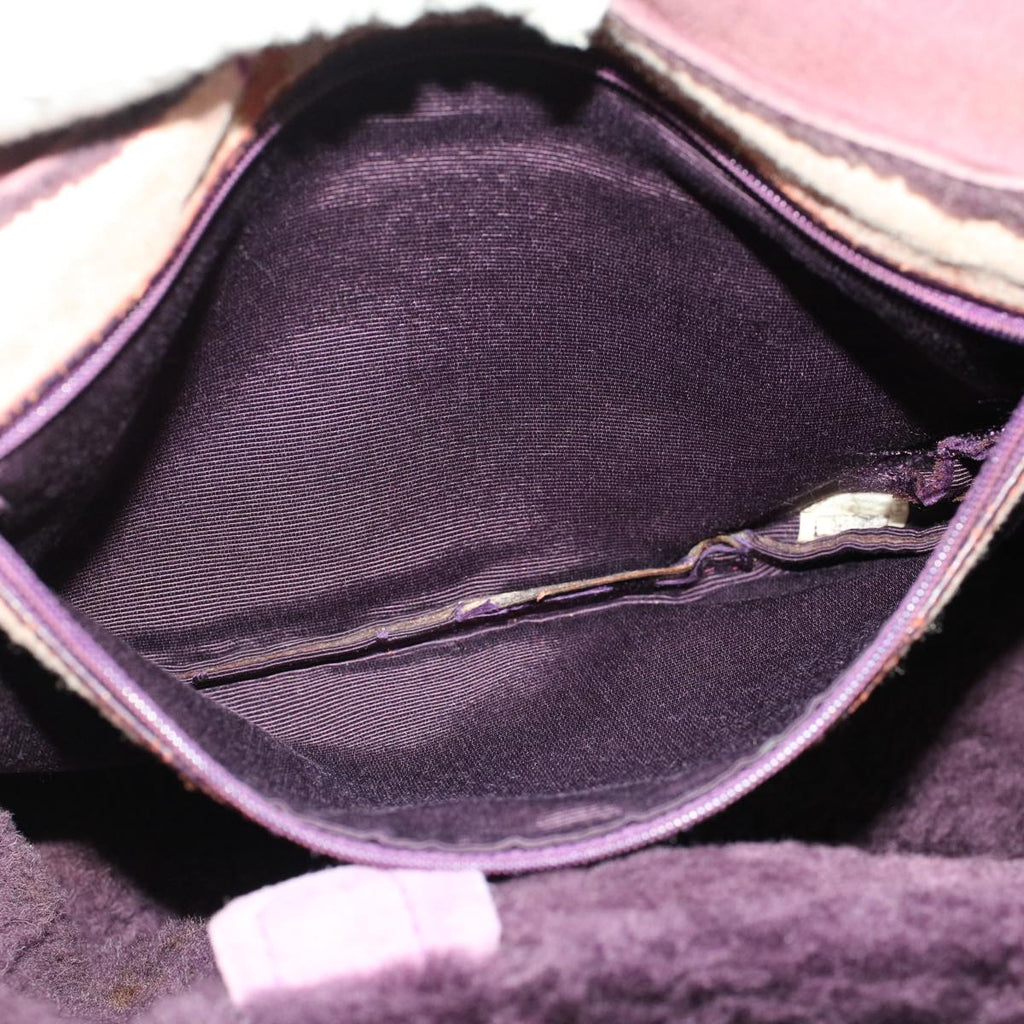 CHANEL Hand Bag Mouton Purple CC bs7682