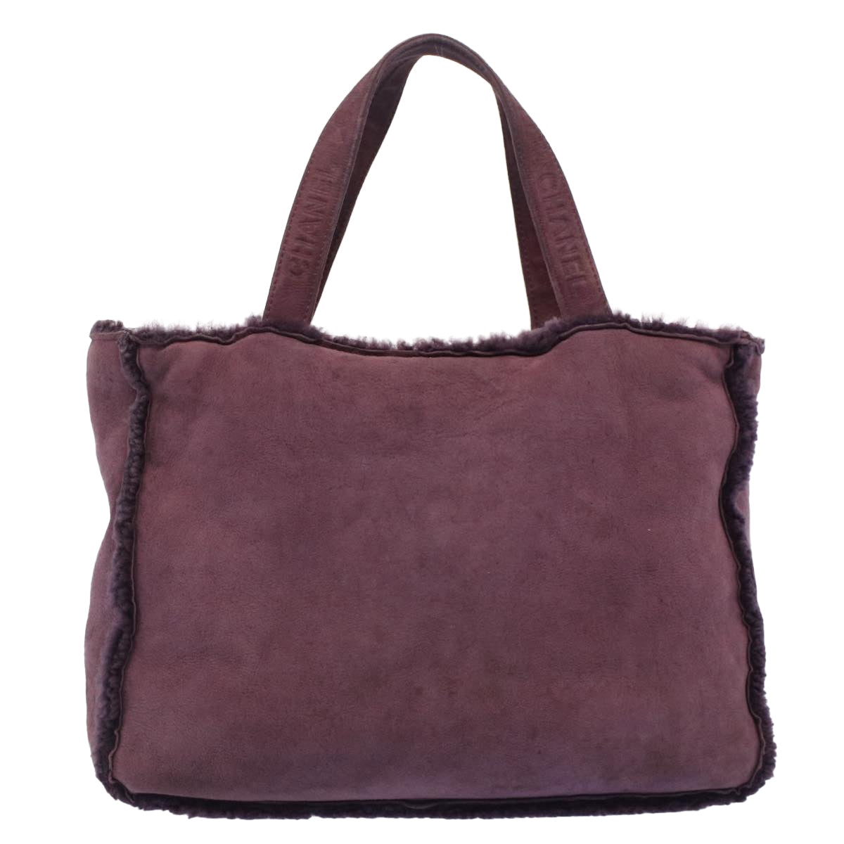 CHANEL Hand Bag Mouton Purple CC bs7682