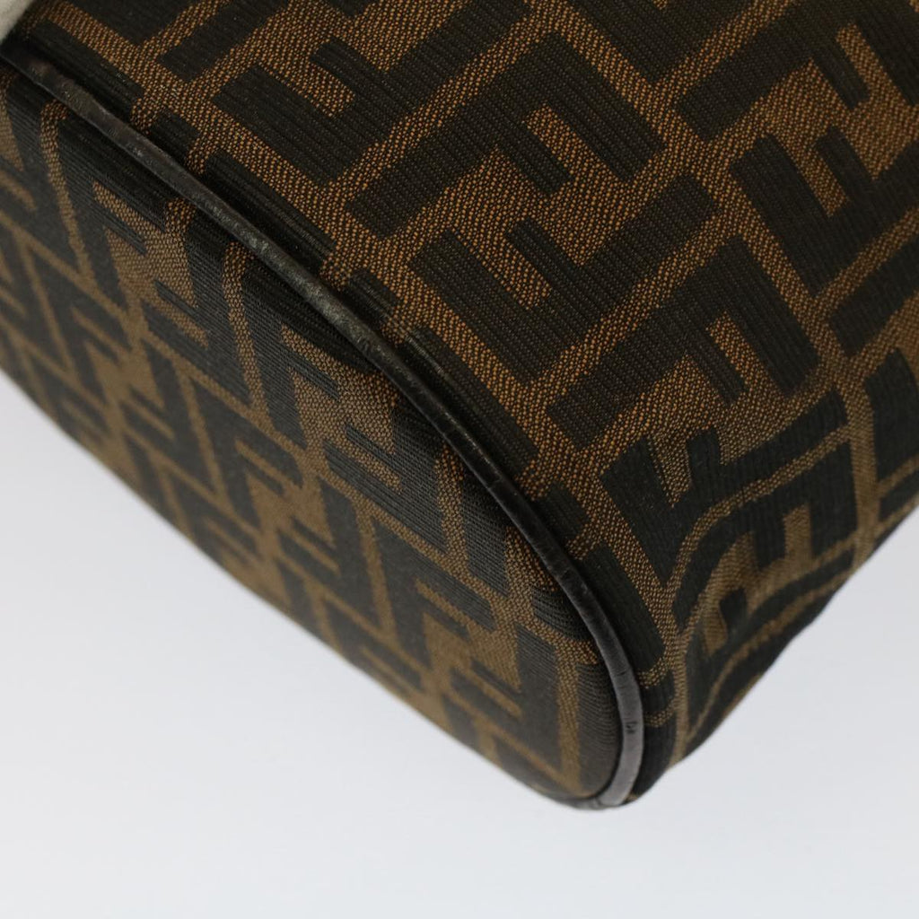 FENDI Zucca Canvas Vanity Cosmetic Pouch Black Brown bs7733