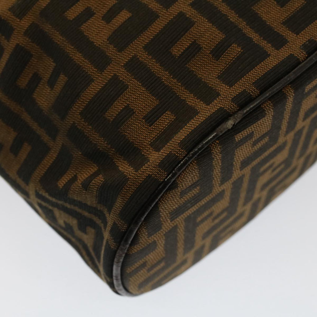 FENDI Zucca Canvas Vanity Cosmetic Pouch Black Brown bs7733