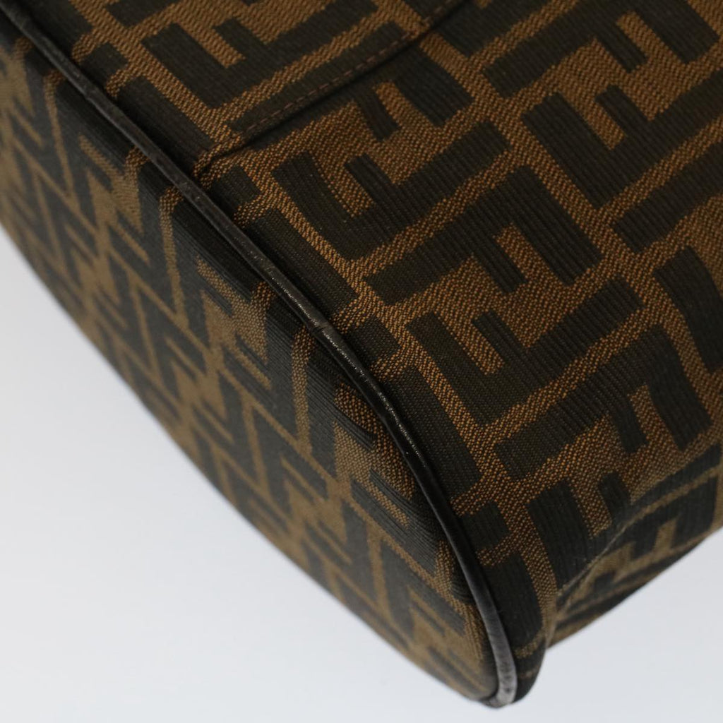 FENDI Zucca Canvas Vanity Cosmetic Pouch Black Brown bs7733