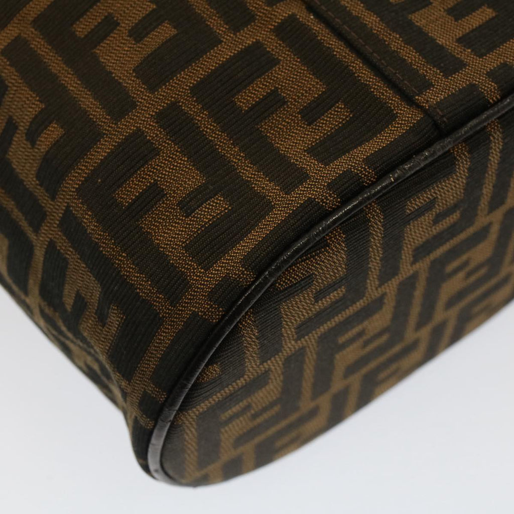 FENDI Zucca Canvas Vanity Cosmetic Pouch Black Brown bs7733