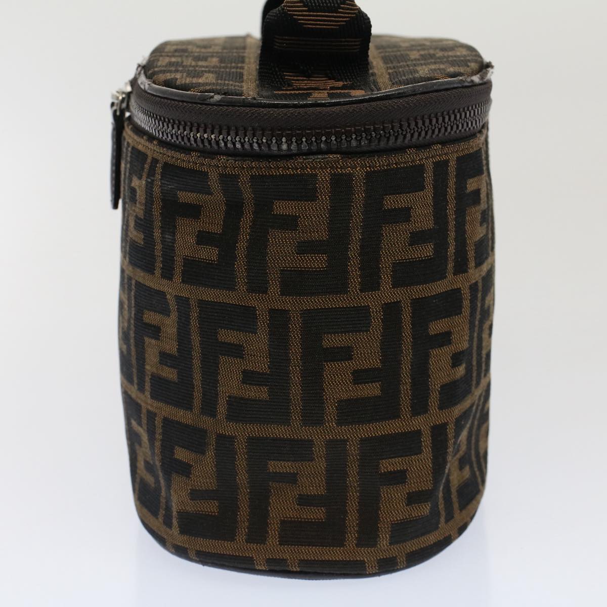 FENDI Zucca Canvas Vanity Cosmetic Pouch Black Brown bs7733