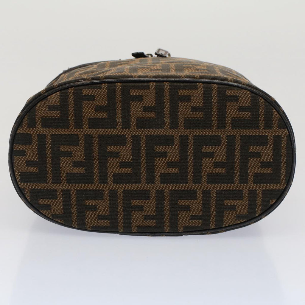 FENDI Zucca Canvas Vanity Cosmetic Pouch Black Brown bs7733