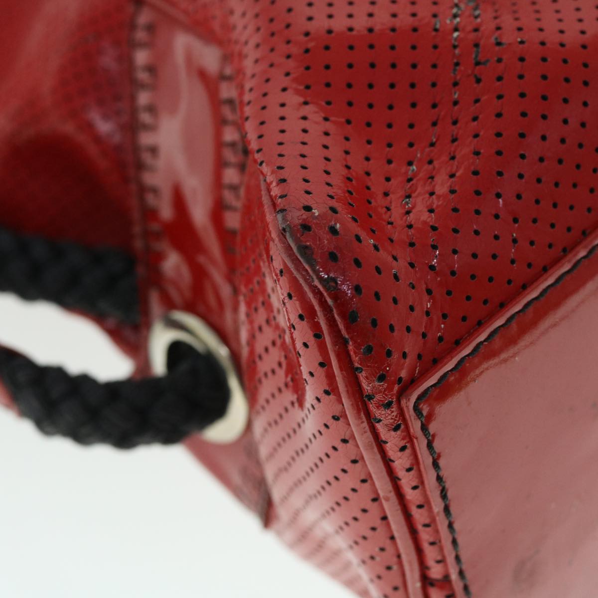 FENDI Hand Bag Enamel Red bs7758