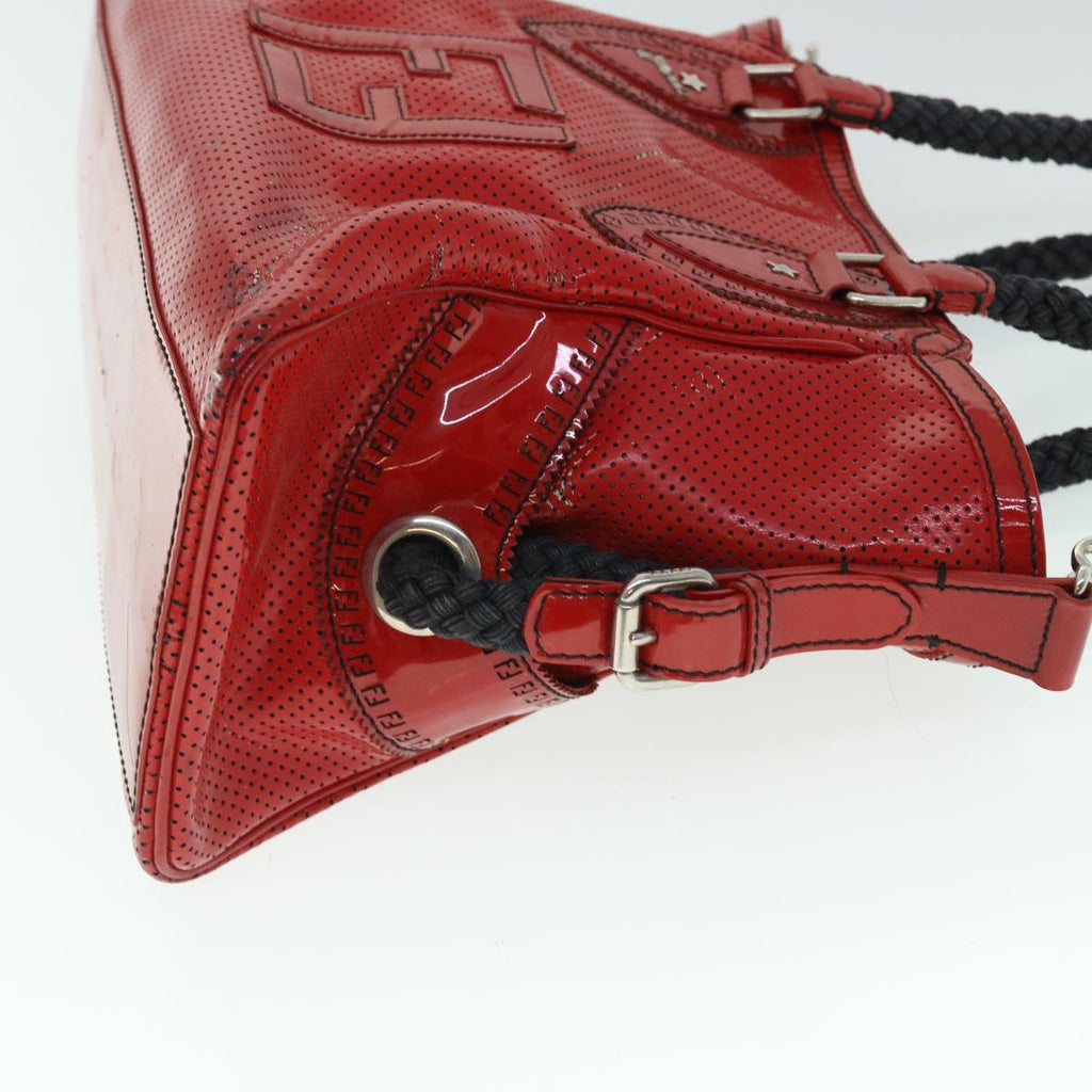 FENDI Hand Bag Enamel Red bs7758