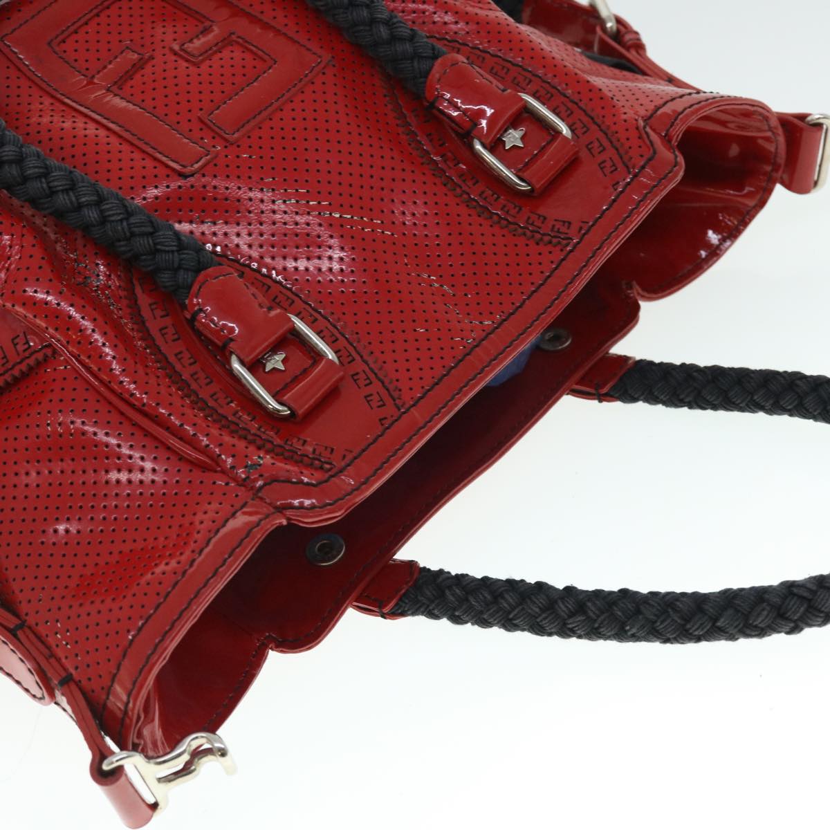 FENDI Hand Bag Enamel Red bs7758