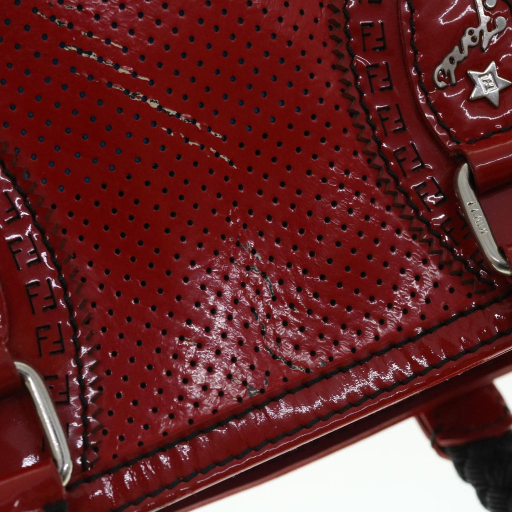FENDI Hand Bag Enamel Red bs7758