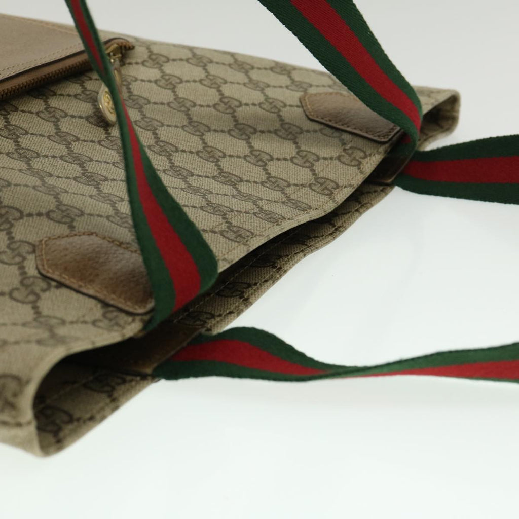 GUCCI Web Sherry Line GG Canvas Tote Bag Beige Red Green bs784