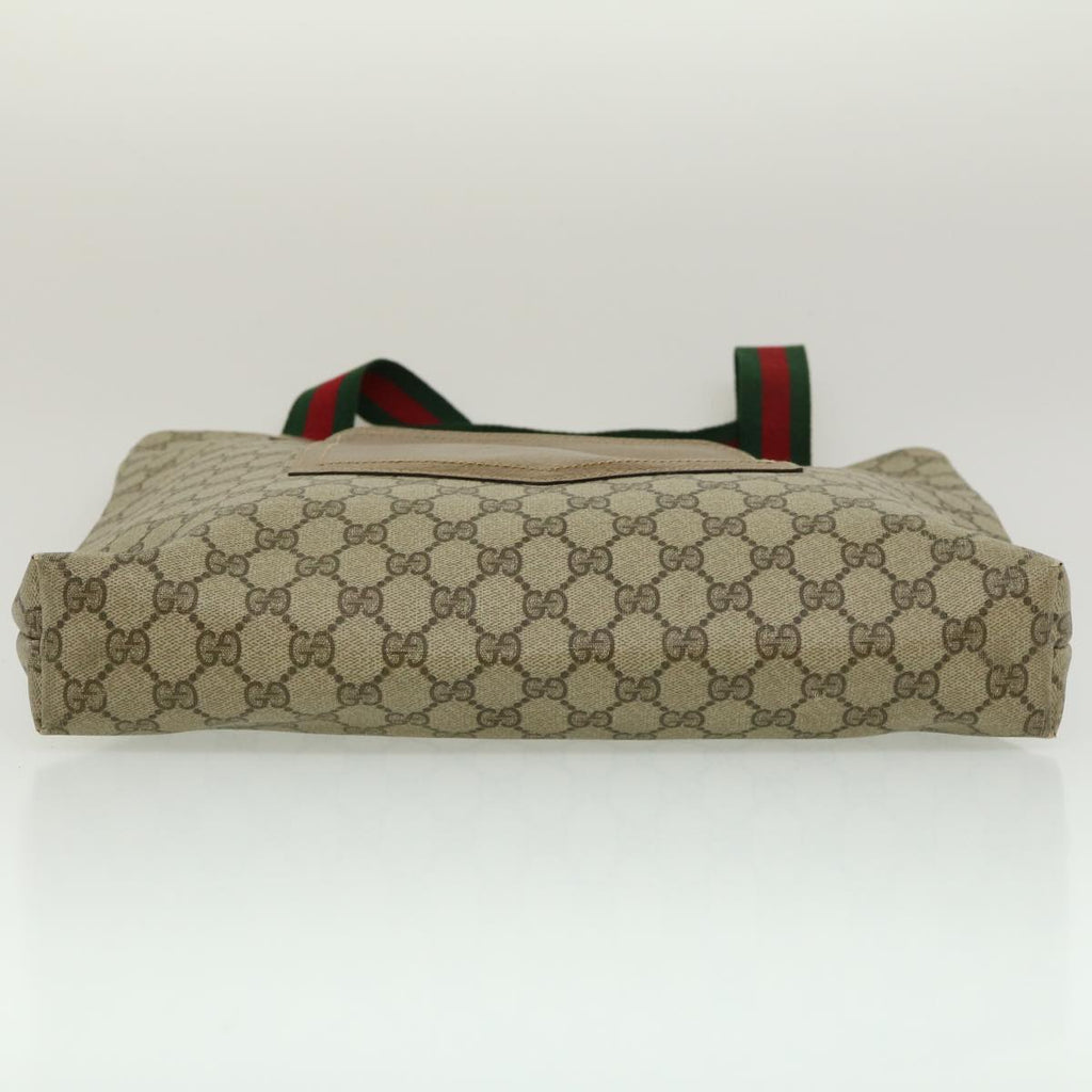 GUCCI Web Sherry Line GG Canvas Tote Bag Beige Red Green bs784