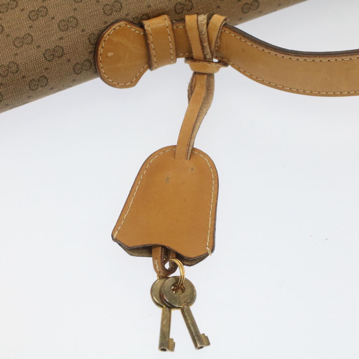 GUCCI Micro GG Canvas Business Bag PVC Leather Beige bs7876