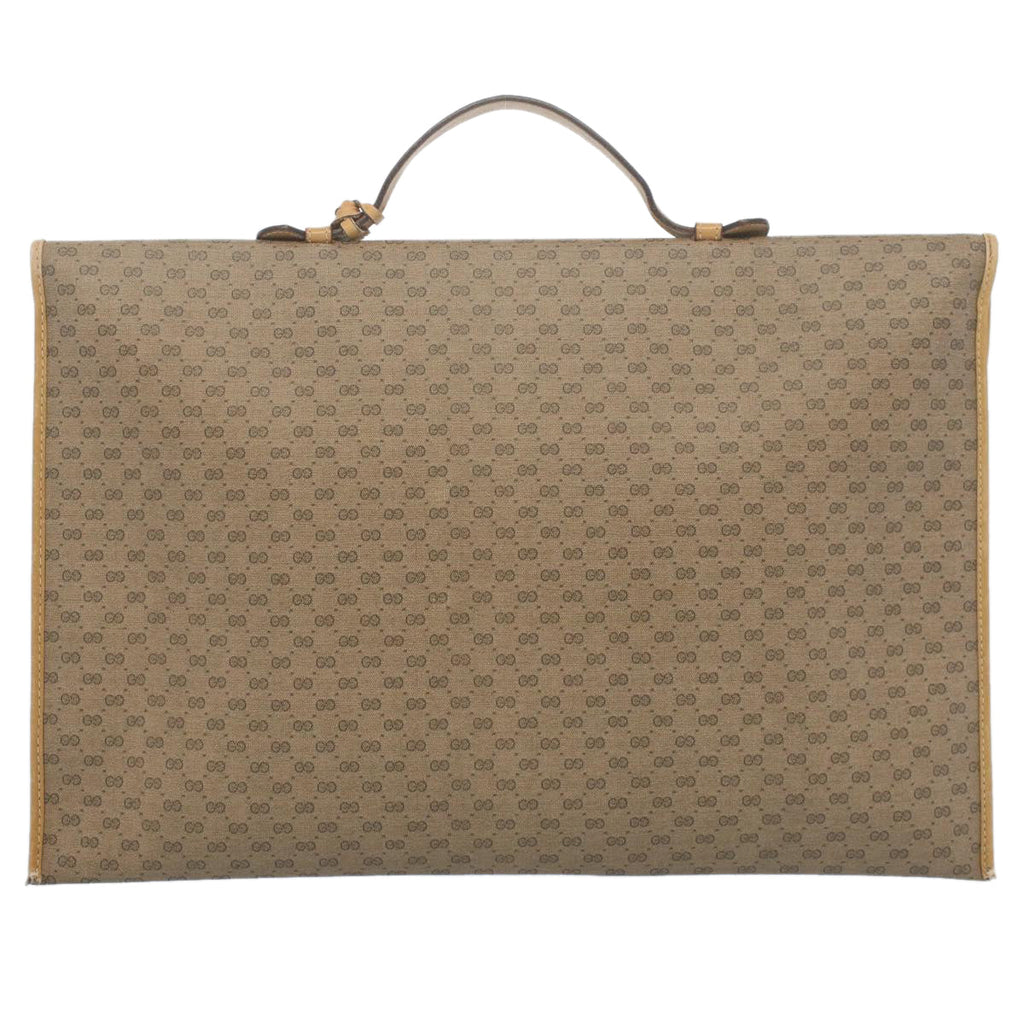 GUCCI Micro GG Canvas Business Bag PVC Leather Beige bs7876