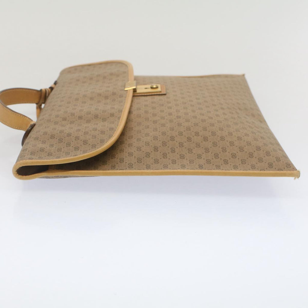 GUCCI Micro GG Canvas Business Bag PVC Leather Beige bs7876
