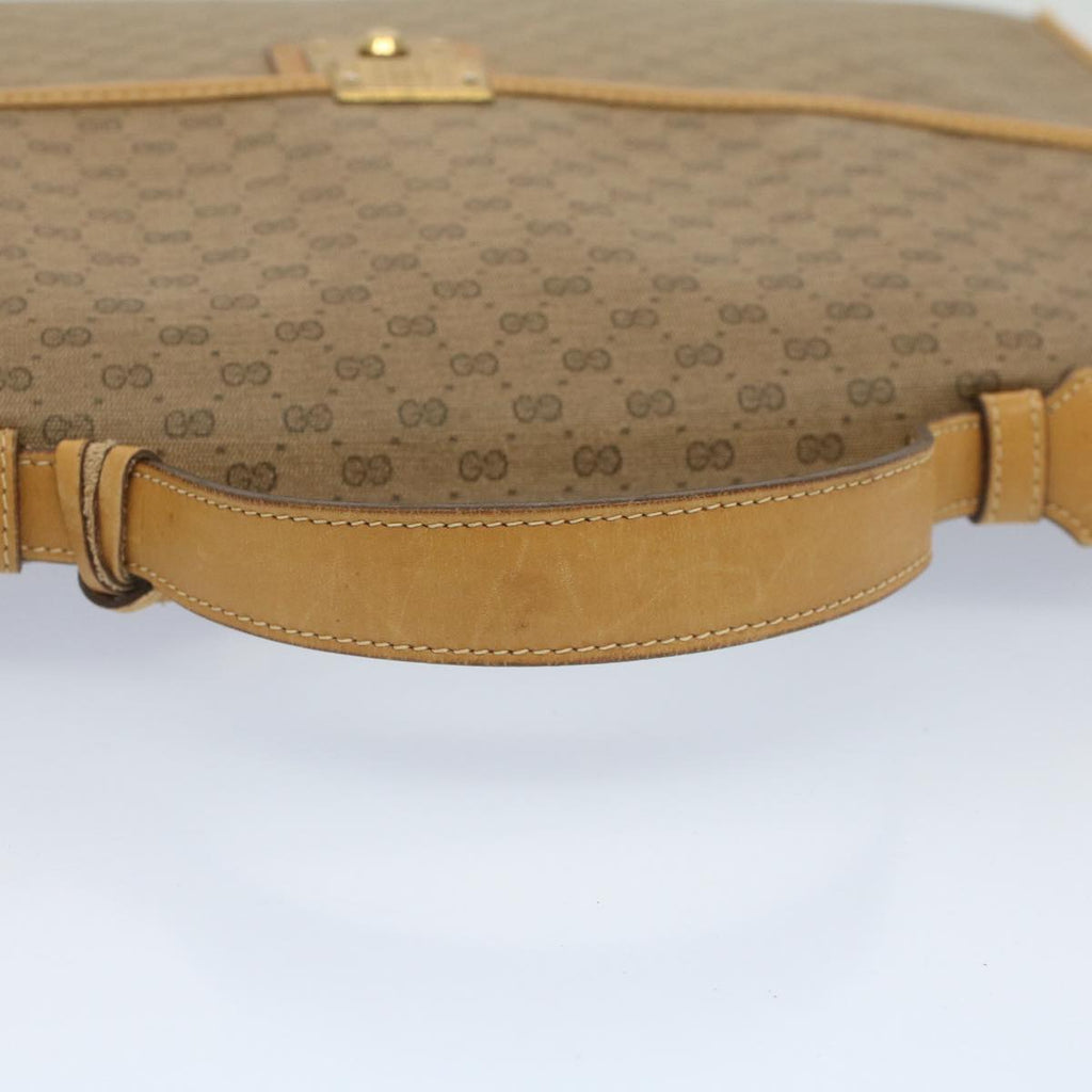 GUCCI Micro GG Canvas Business Bag PVC Leather Beige bs7876