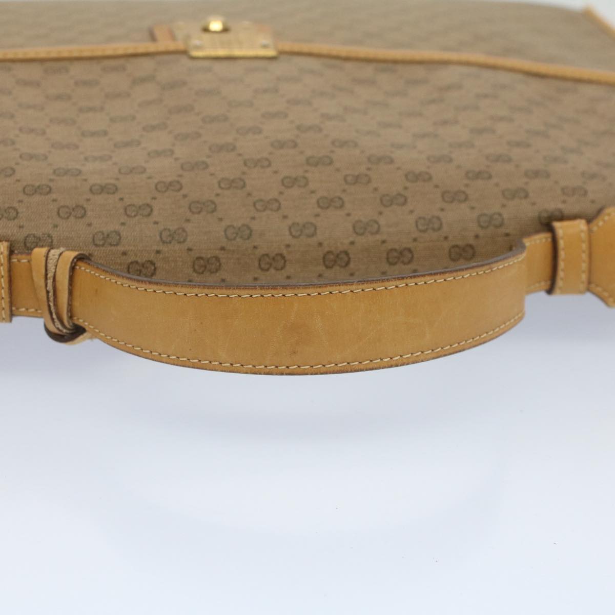 GUCCI Micro GG Canvas Business Bag PVC Leather Beige bs7876