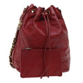 CHANEL Chain Shoulder Bag Lamb Skin Red CC bs7902