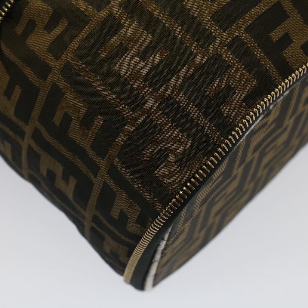 FENDI Zucca Canvas Vanity Cosmetic Pouch Black Brown bs7906