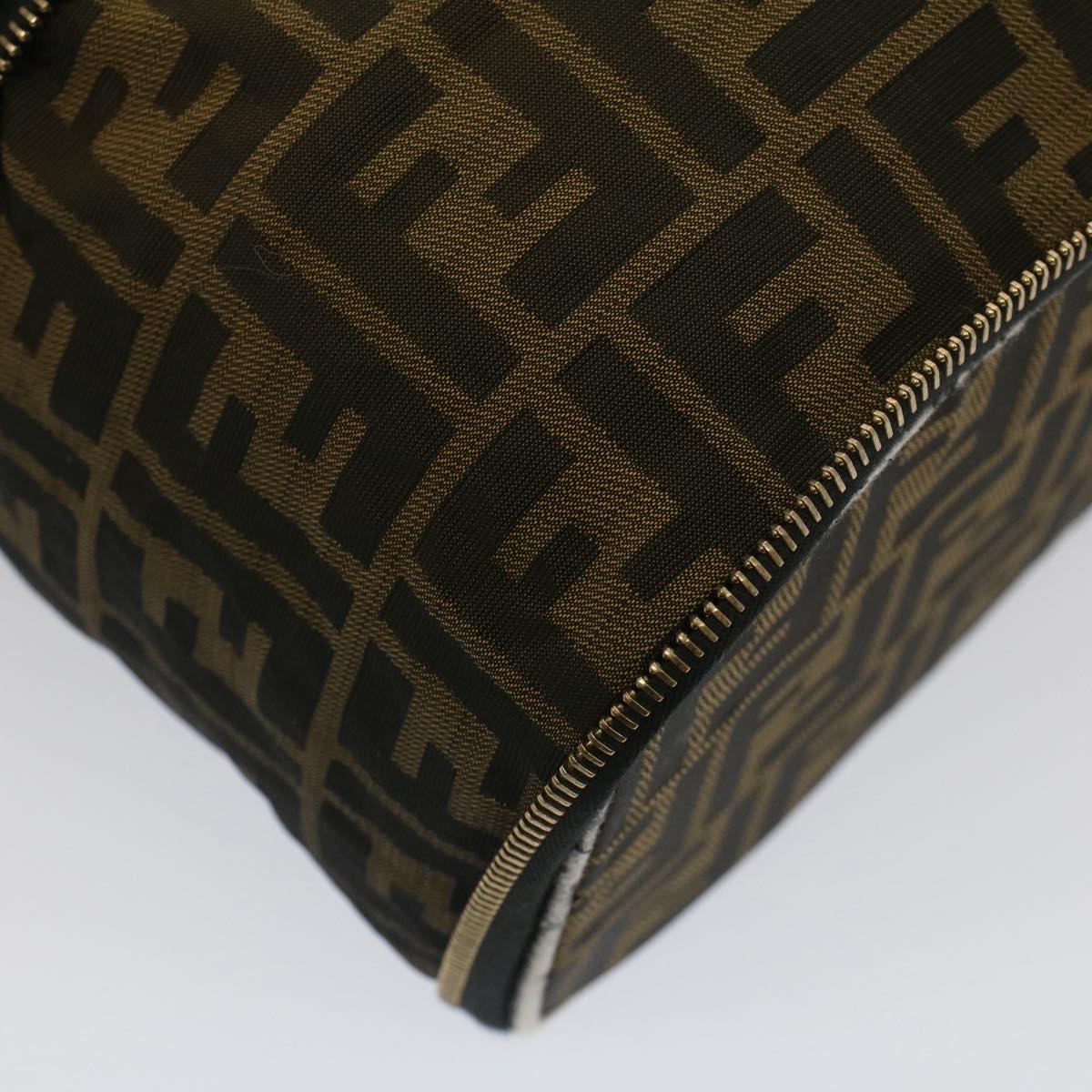 FENDI Zucca Canvas Vanity Cosmetic Pouch Black Brown bs7906