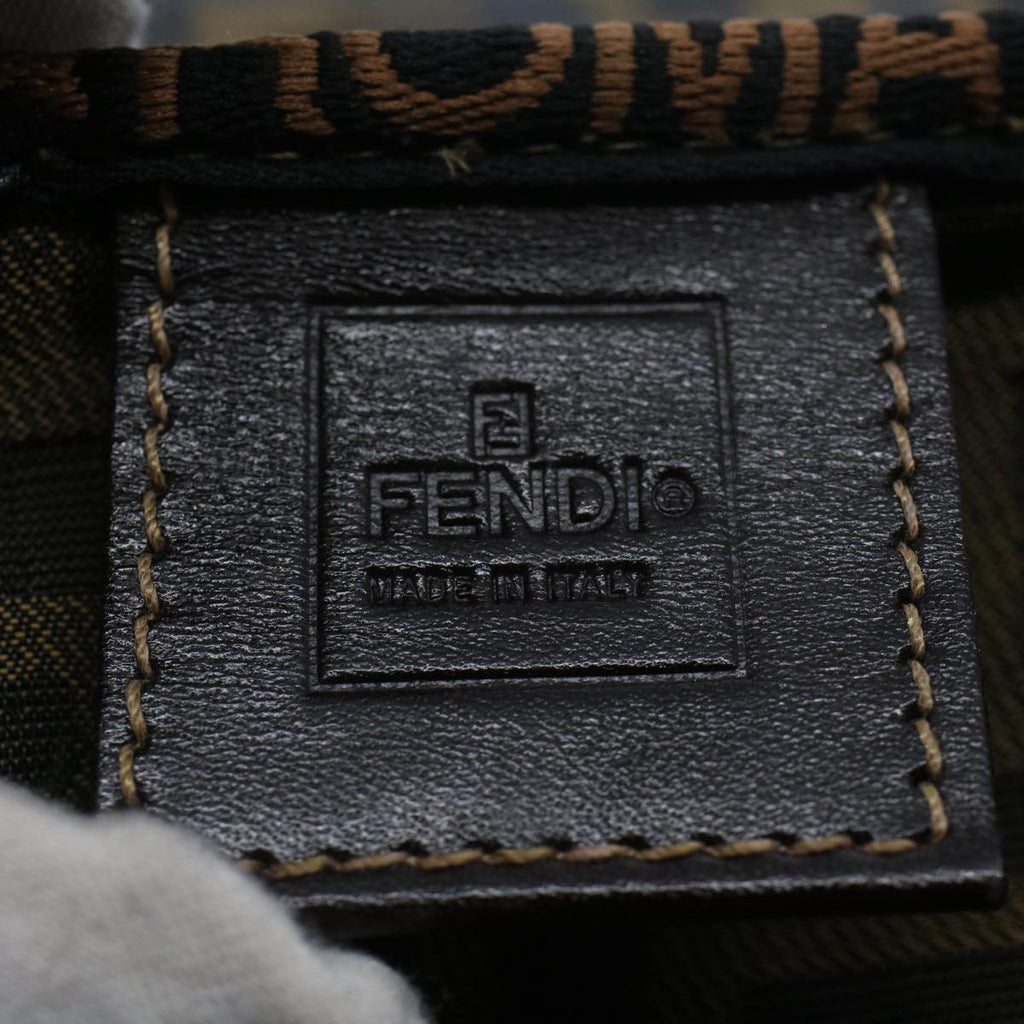 FENDI Zucca Canvas Vanity Cosmetic Pouch Black Brown bs7906