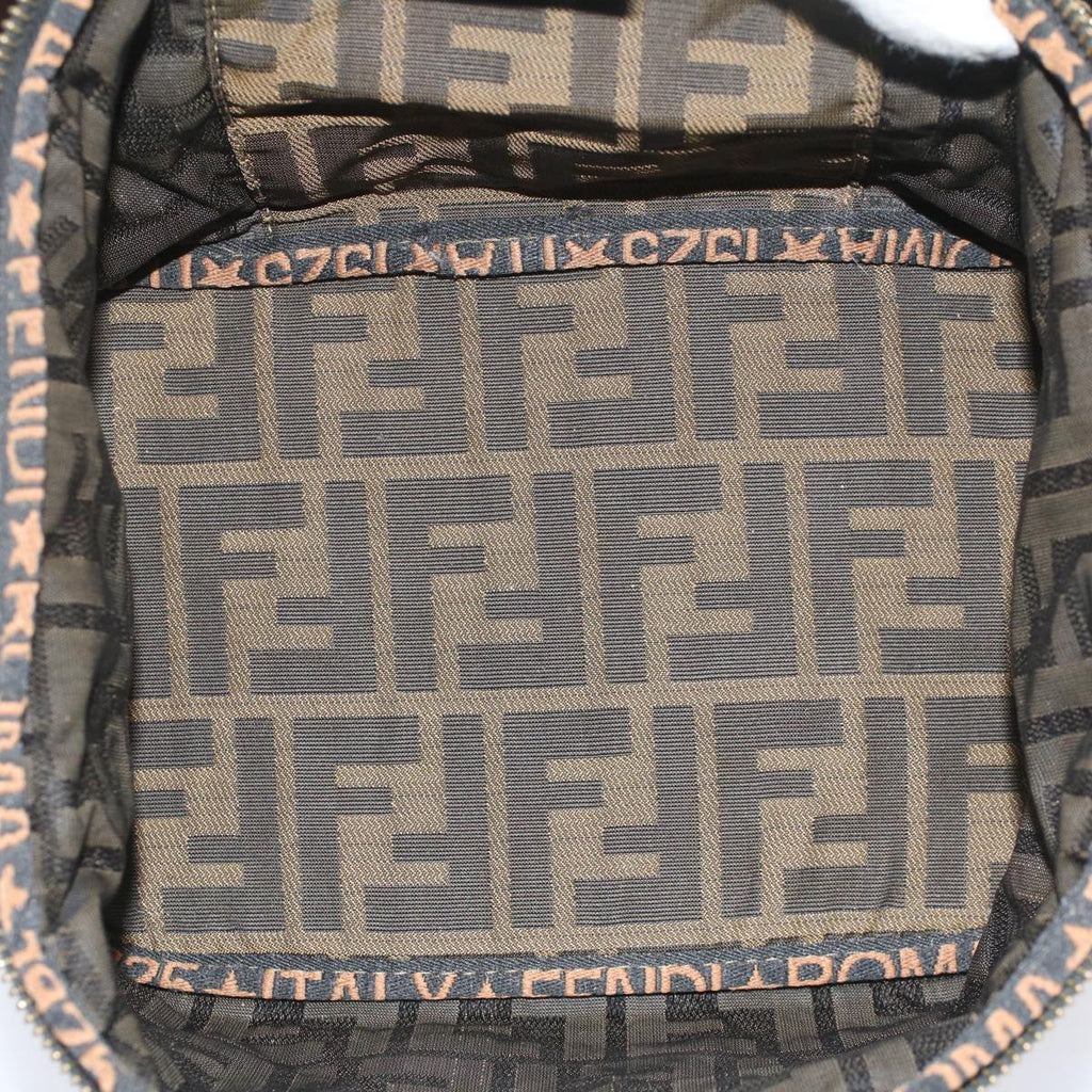 FENDI Zucca Canvas Vanity Cosmetic Pouch Black Brown bs7906